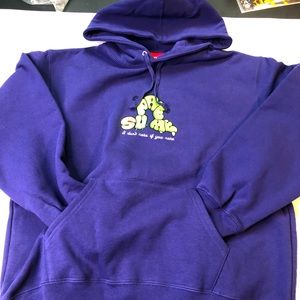 Supreme Don’t Care Navy Medium Hoodie Sweatshirt オンラインストア買い SUPREME Don't Care Hooded Sweatshirt パーカー